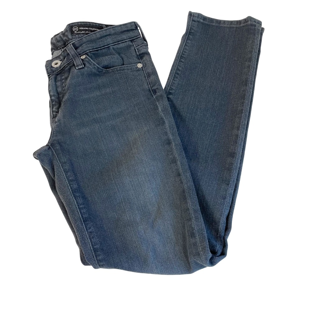 AG Adriano‎ Goldschmied The Stilt Cigarette Leg Jeans Grey 25R Low Rise Y2K
